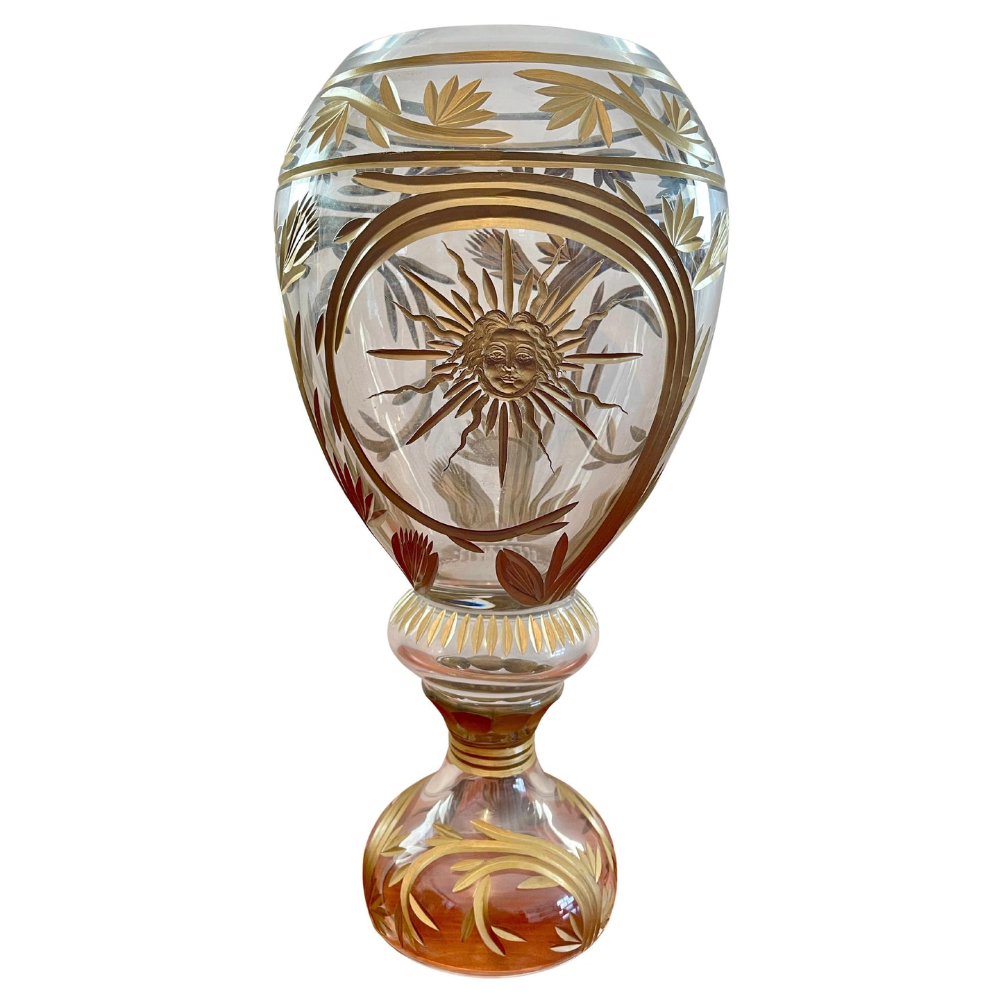 Coppa vaso in cristallo stile francese anni '90