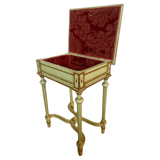 Tavolino antico contenitore stile imperio '900 Italia