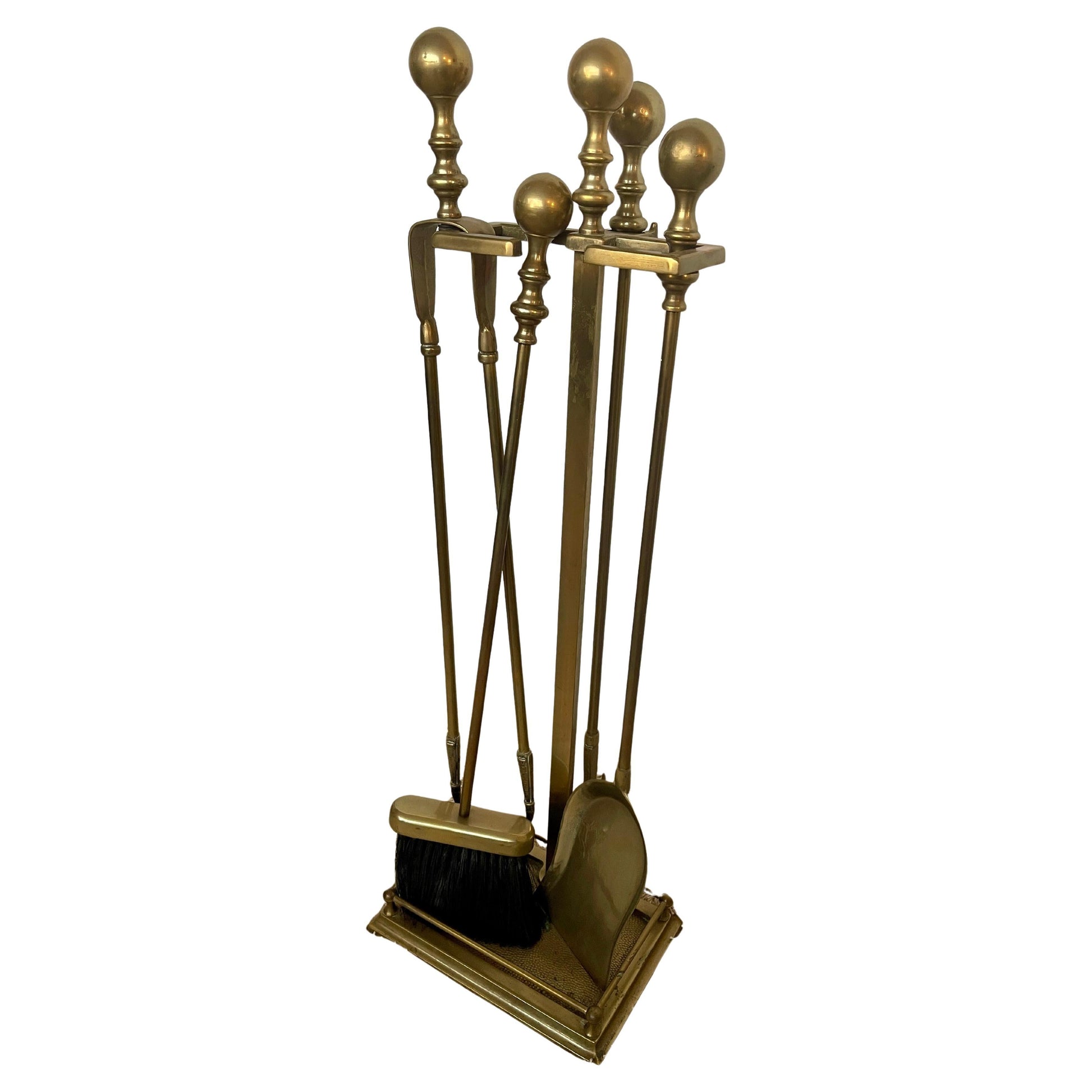 Attrezzi da camino in ottone italiano stile imperio anni '60