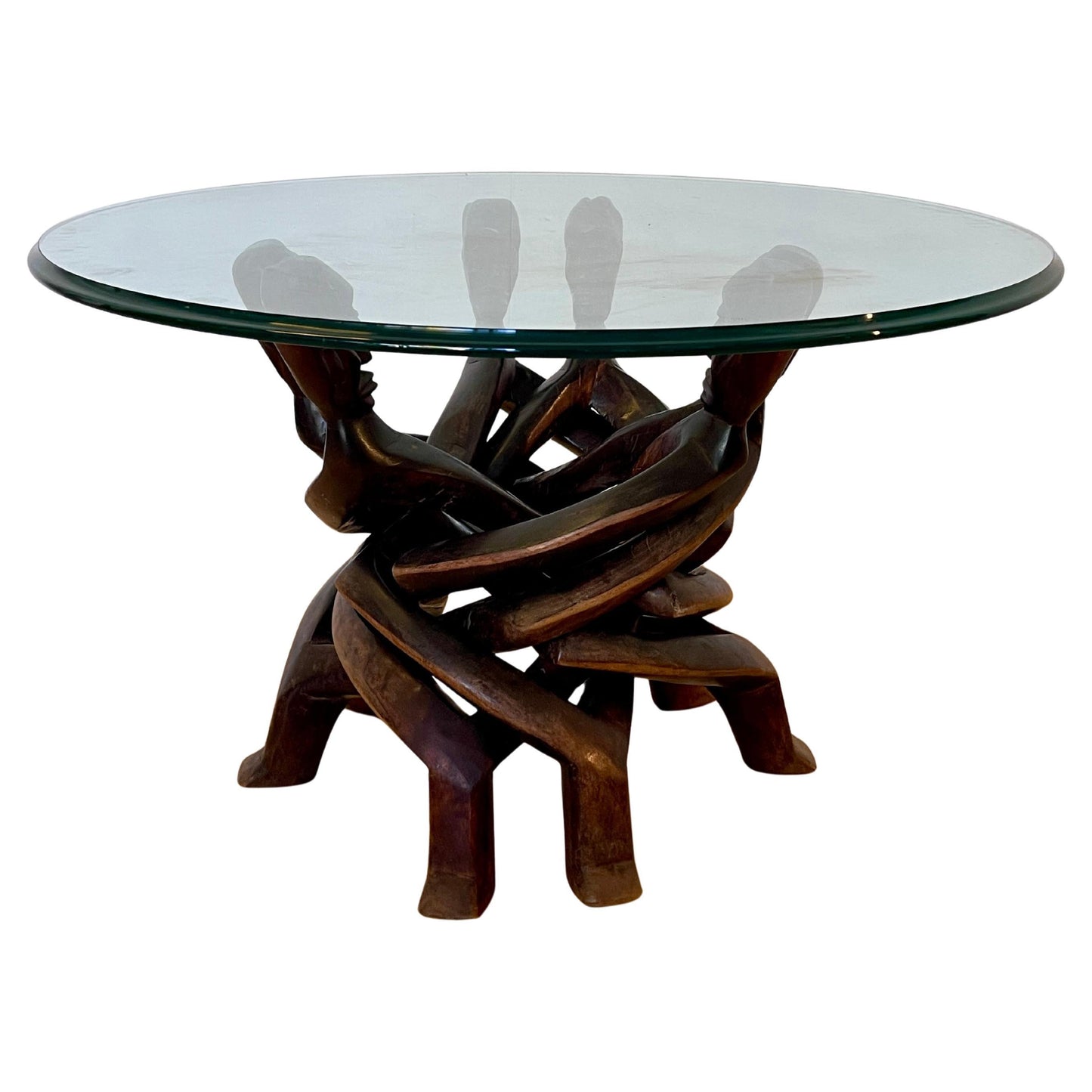 Esclusivo tavolino in legno africano degli anni '50