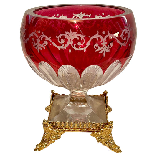 Ciotola di cristallo bohemia XX secolo italian