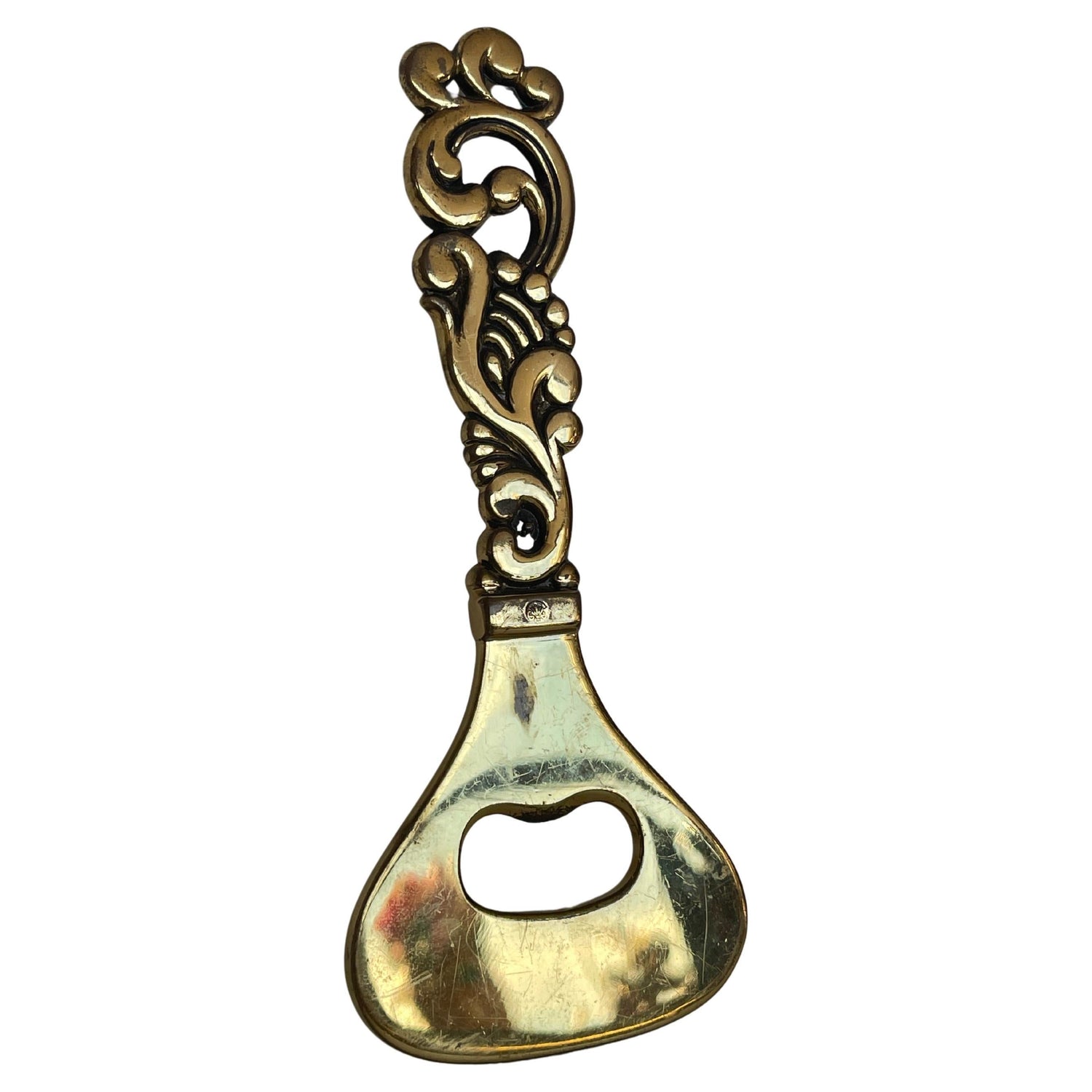 Antico cavatappi italiano in bronzo dorato 1930