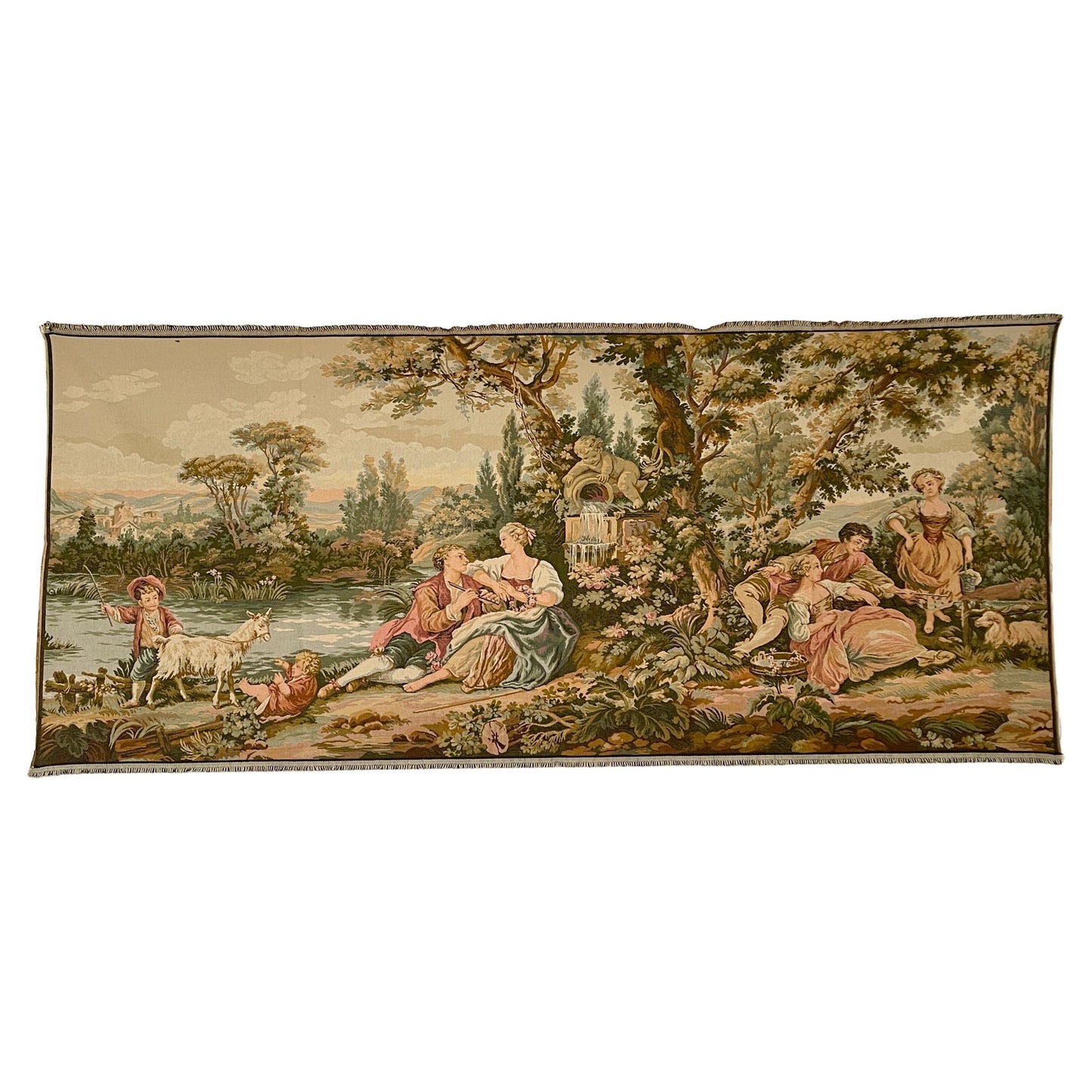 Arazzo rettangolare francese vintage degli anni '90