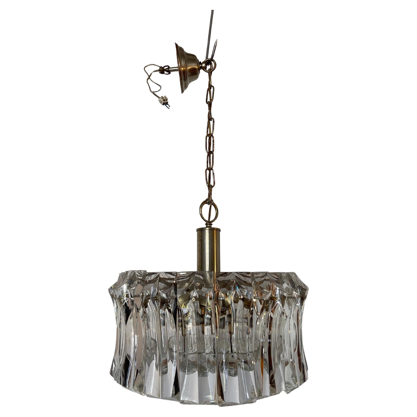 Lampadario a sospensione a 3 luce Murano stile Pablo Venini anni '60