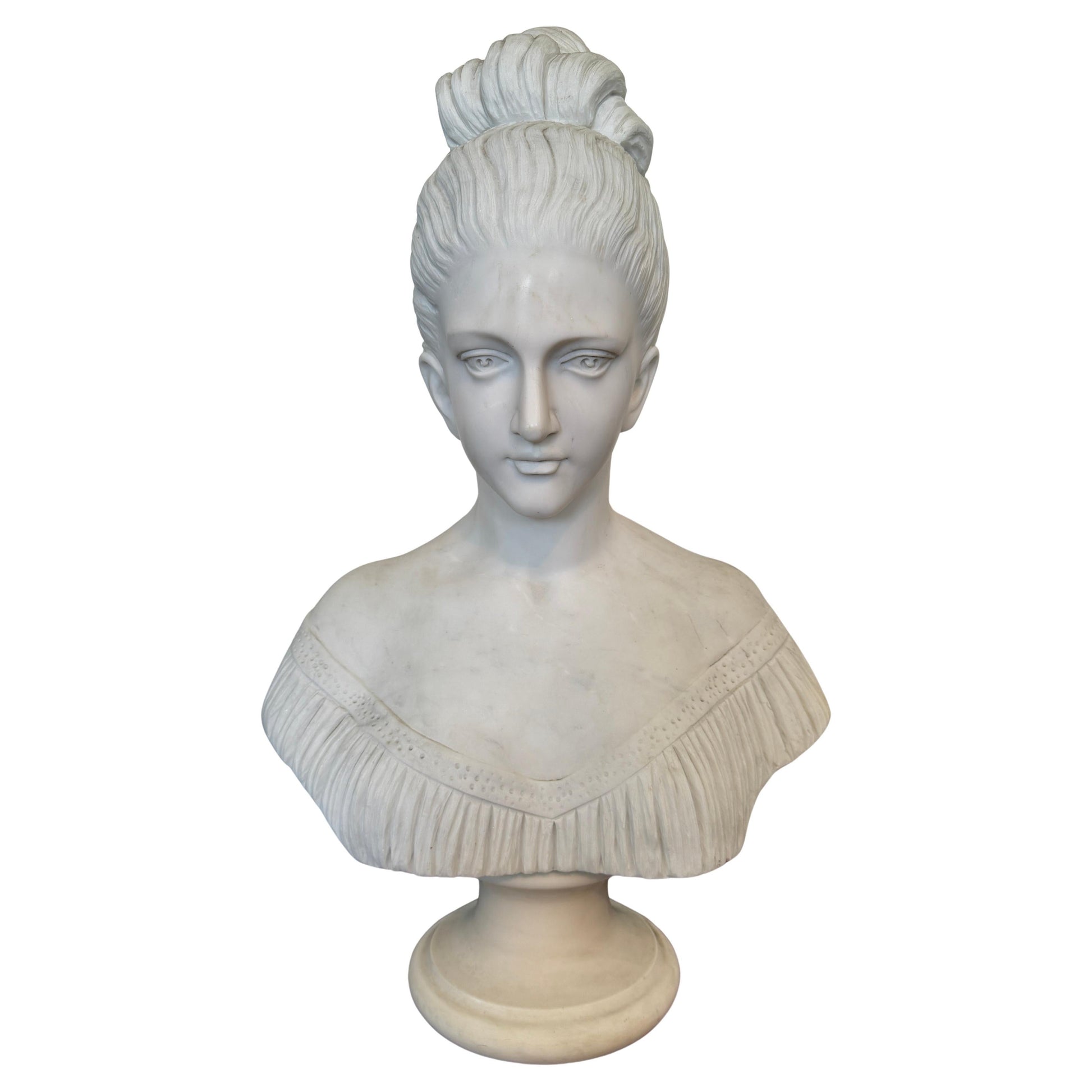 Busto in marmo raffigurante signora italiana XX secolo