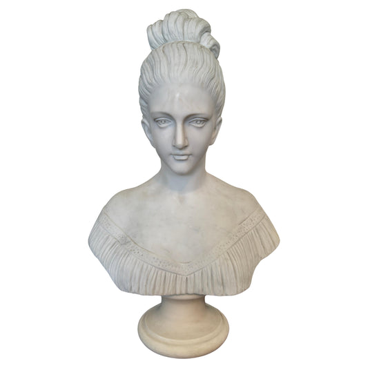Busto in marmo raffigurante signora italiana XX secolo