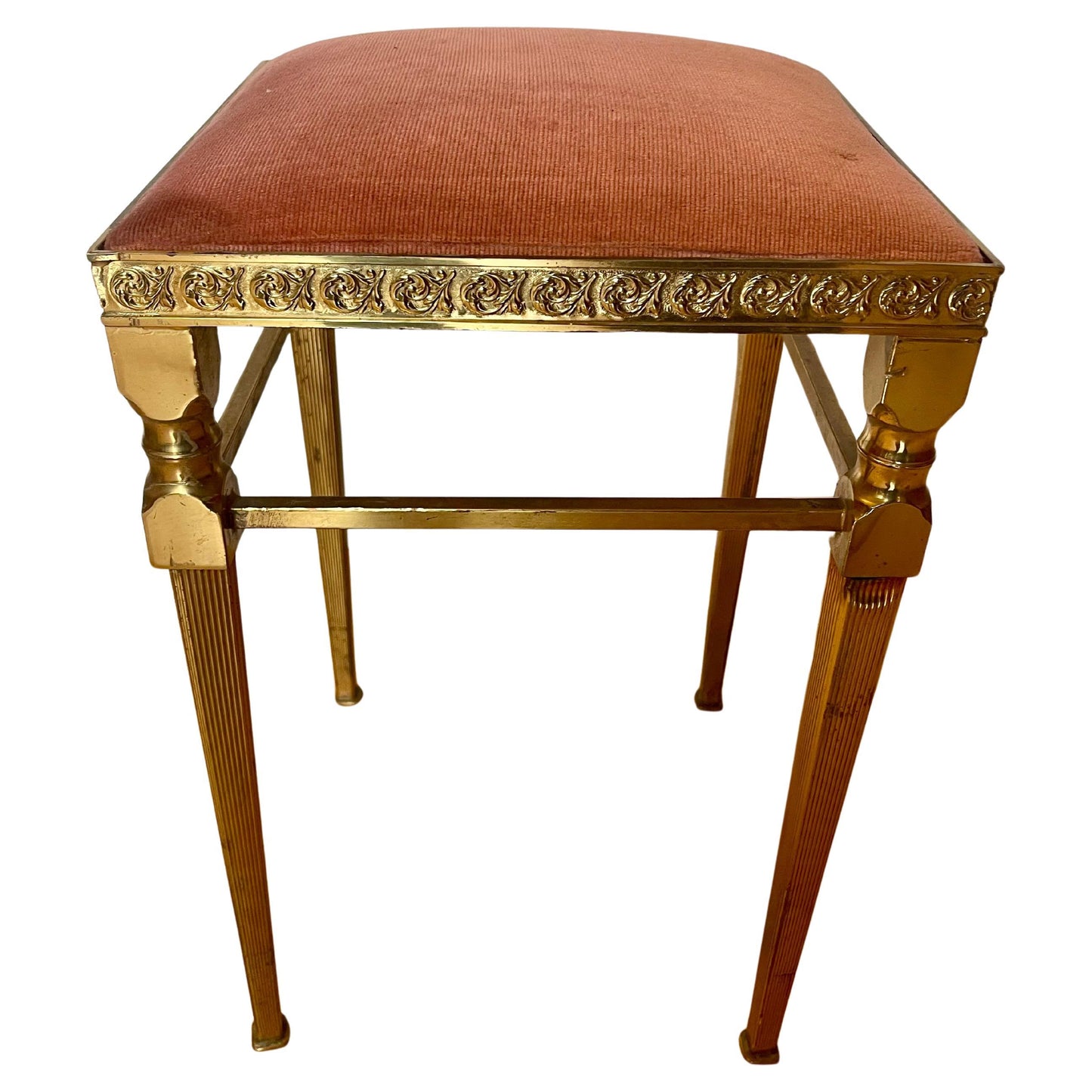 Sgabello italiano in bronzo dorato degli anni '60 in stile lombardo