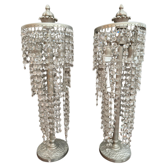 Coppia di lampade da tavolo eleganti rugiano in stile classico italiano anni '80