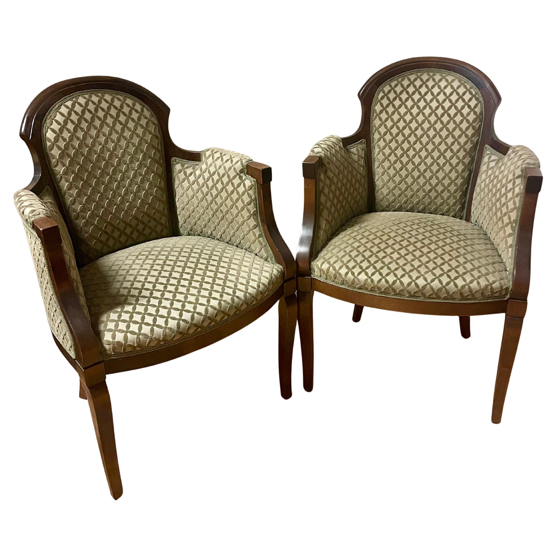 Coppia di poltroncine eleganti in stile classico Luigi Filippo