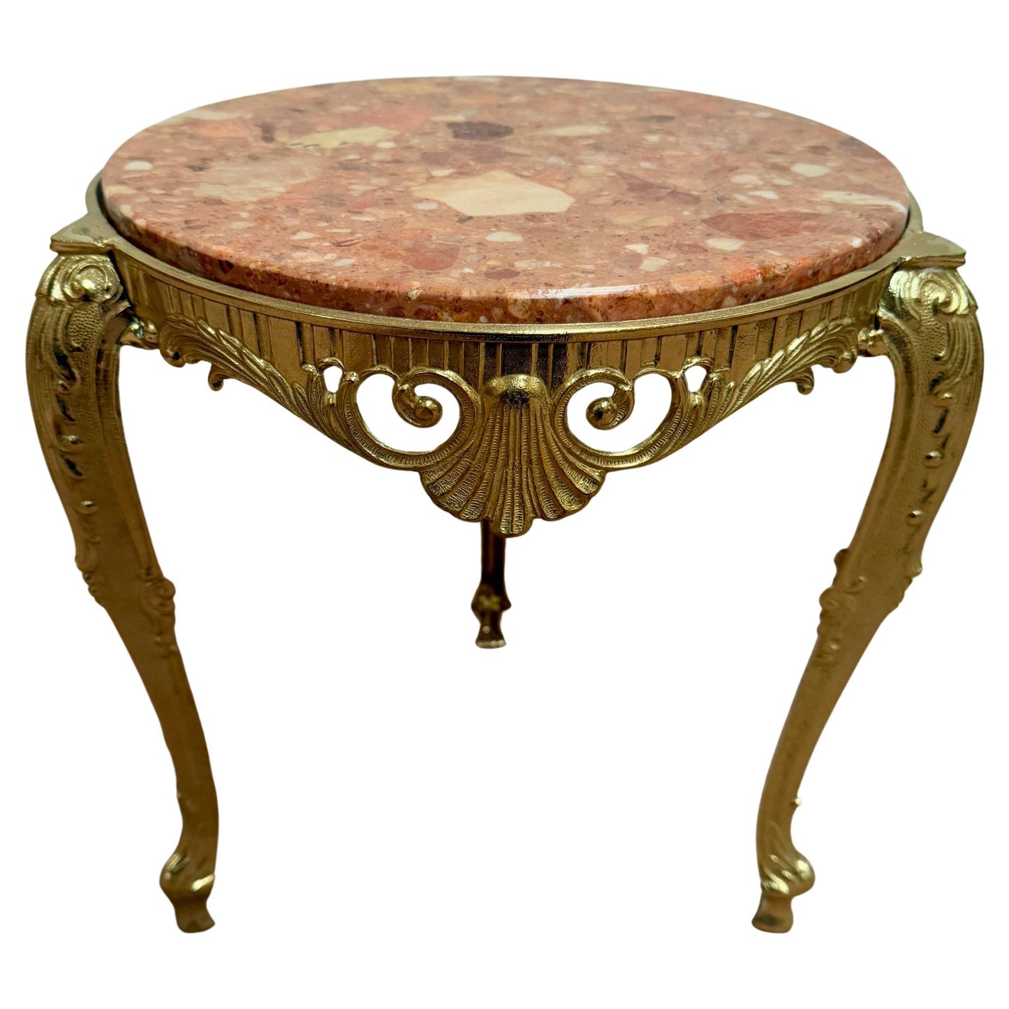 Classici tavolini italiani di lusso in bronzo e marmo, anni '70