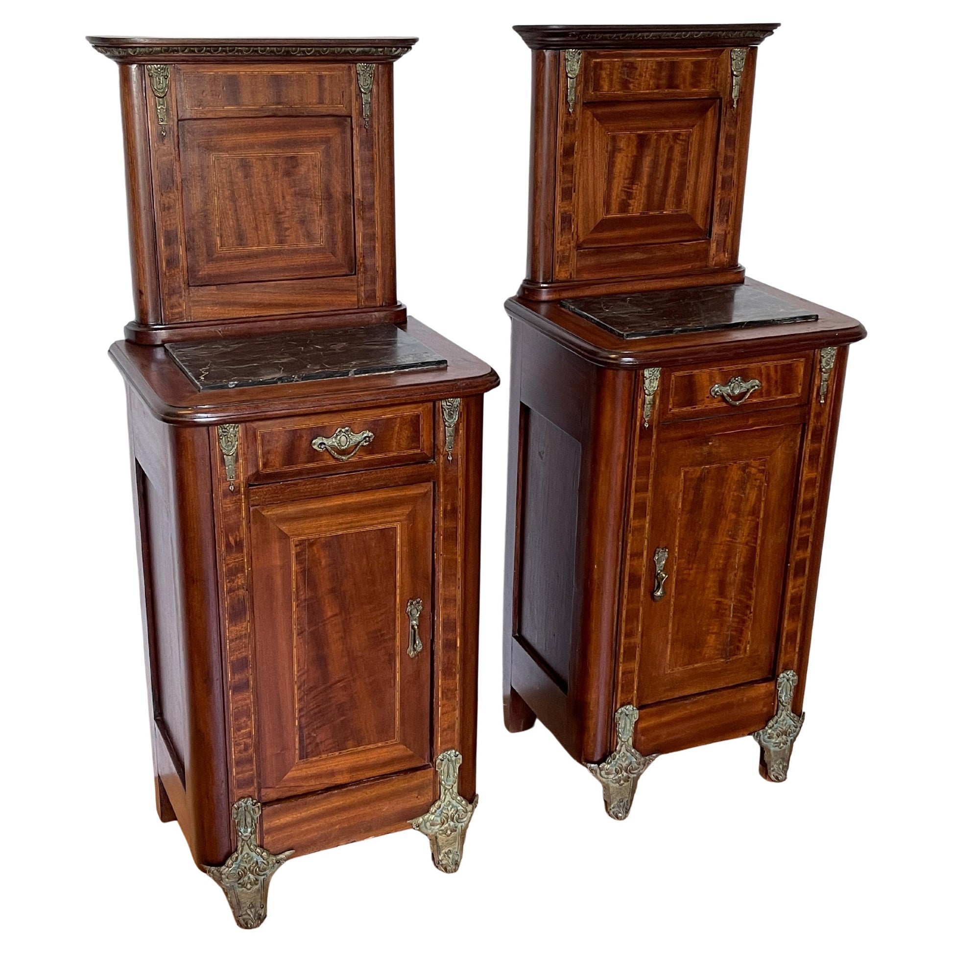 Coppia di comodini italiani in stile impero, anni '50