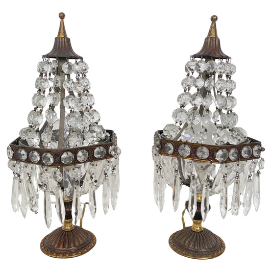 Coppia di Lampade in Stile Classico con Cristalli - Eleganza e Raffinatezza