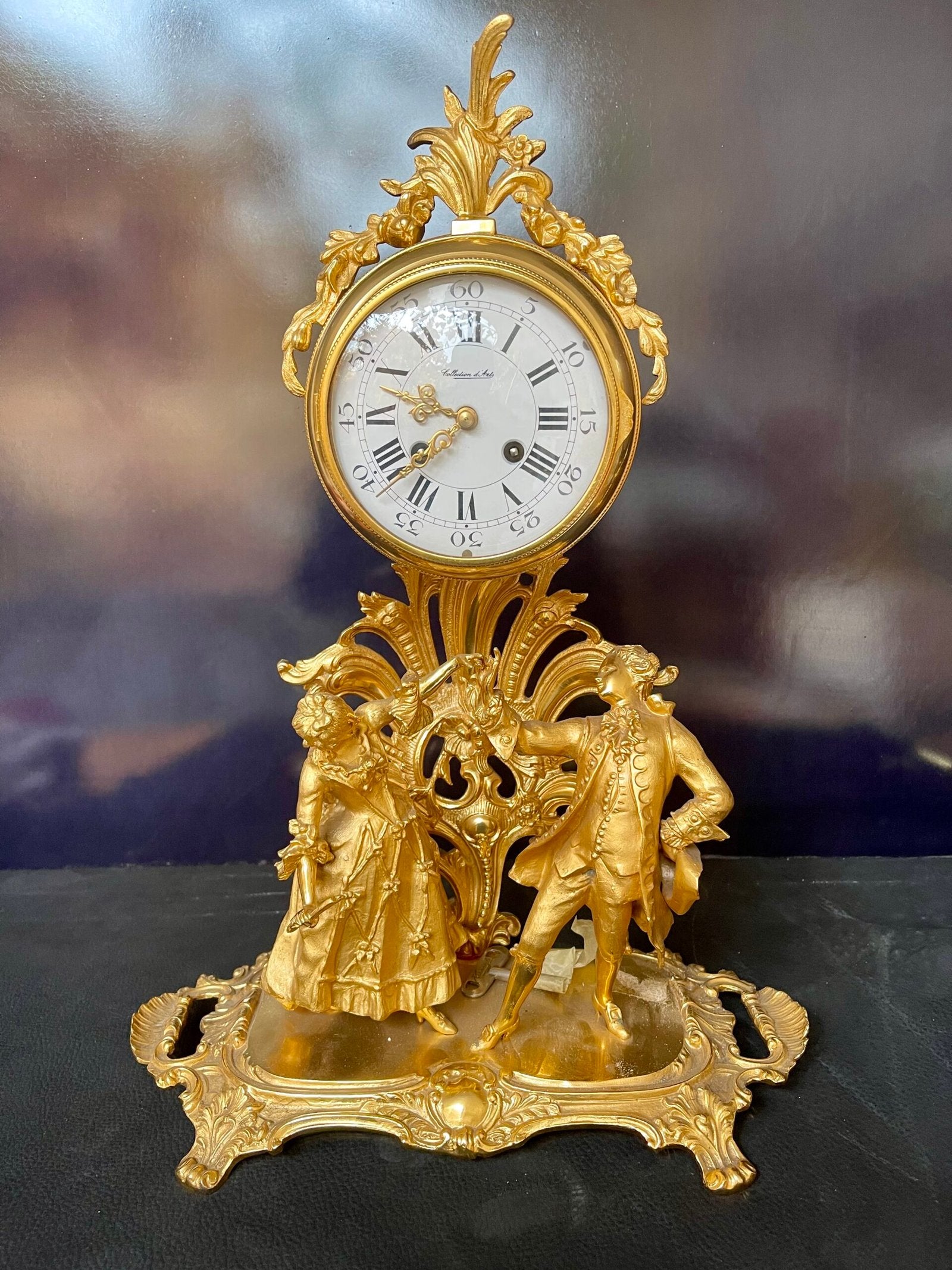 Orologio con scena galante Rococò