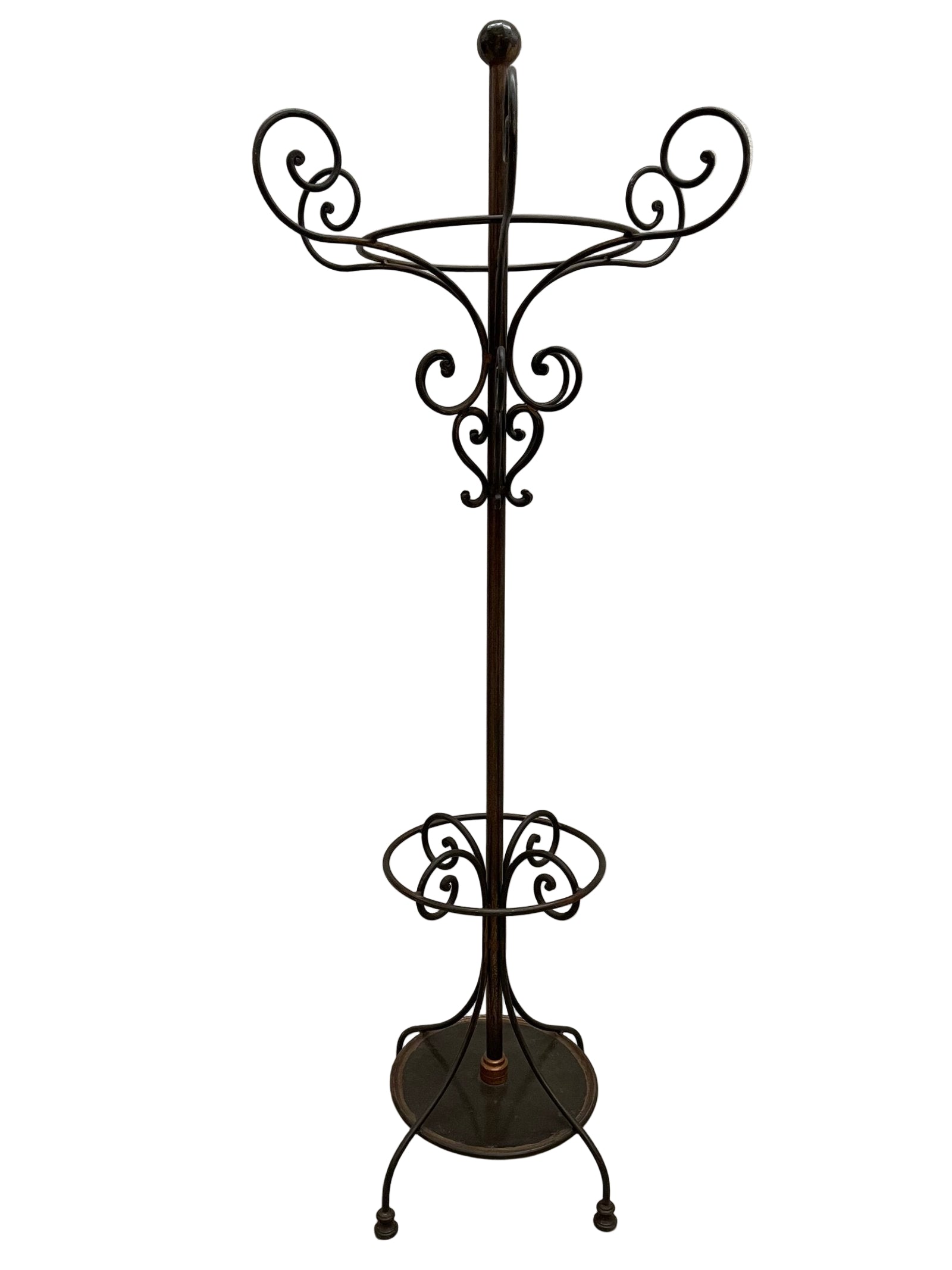 Antico appendiabiti in ferro battuto da terra antico italiano